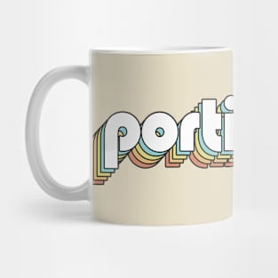 Portishead - Retro Rainbow Typography Faded Style Mug